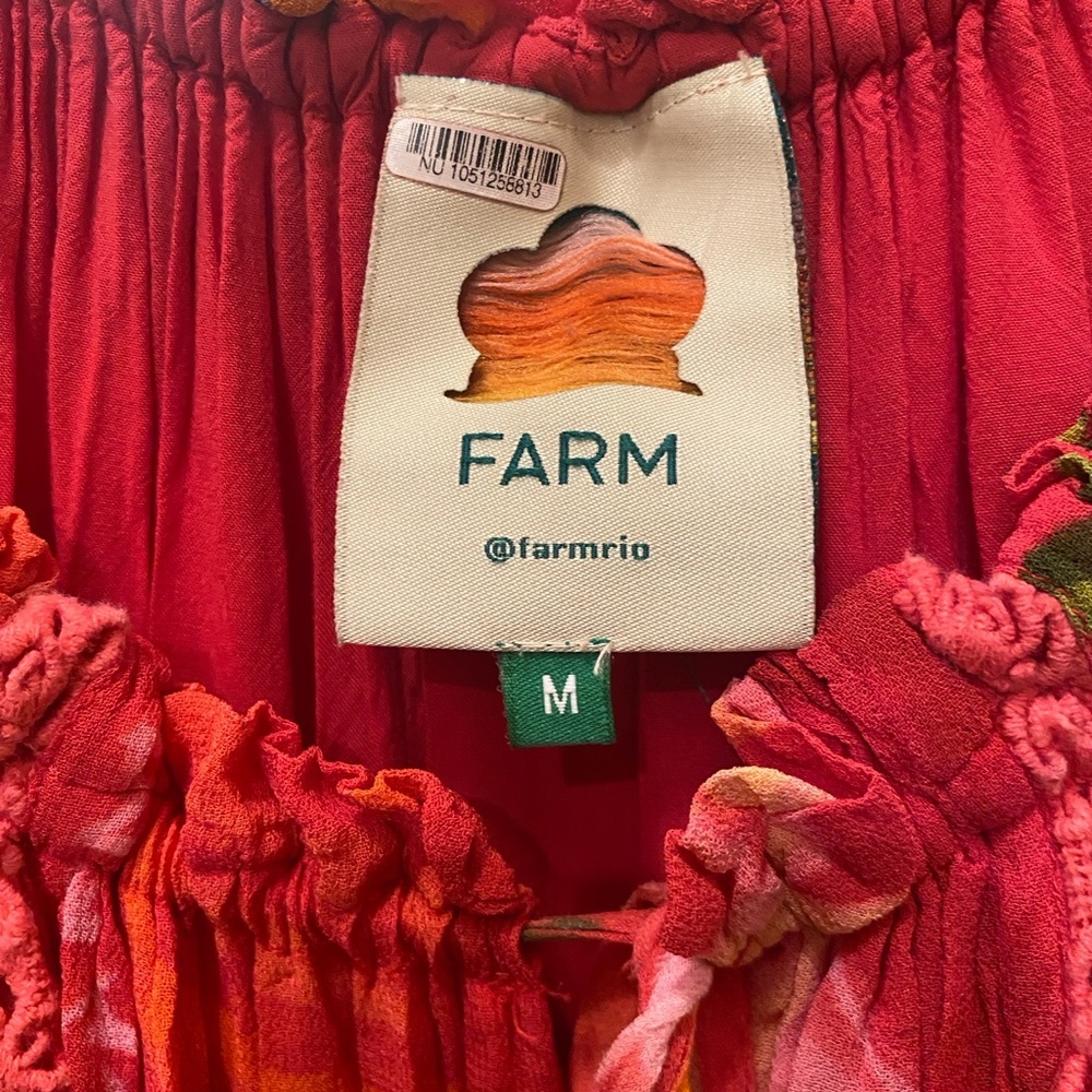 FARM Rio Red Multi-Color Tiered Midi Dress - Picture 11 of 12